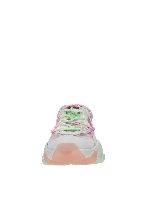 Sneakers modello EXTRA BIS in pelle e tessuto ASH | EXTRA BIS NABUK-RIPSTOP NYLONBEIGE-ROSA-VERDE